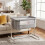 3-in-1 Height-Adjustable Baby Crib with Wheels - Grey 1