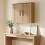 Bathroom Wall Cabinet, Natural Wood, Adjustable Shelves 1