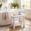 HDPE Shower Chair with Shelf and Handles, White 6