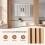 Bathroom Wall Cabinet, Natural Wood, Adjustable Shelves 2