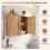 Bathroom Wall Cabinet, Natural Wood, Adjustable Shelves 4