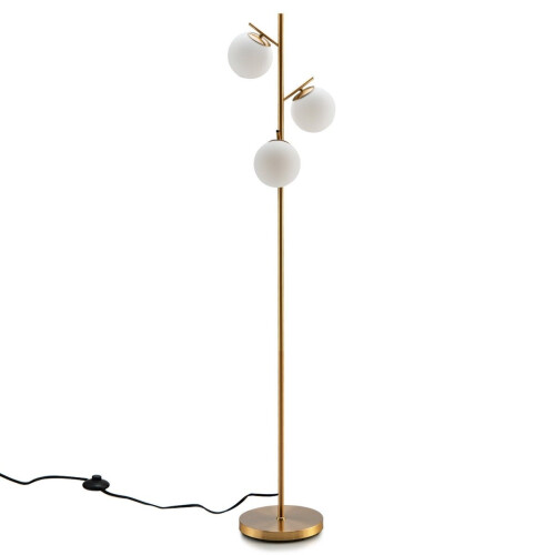 Lámpara de pie de 3 luces con práctico interruptor de pie y lámpara de lectura con casquillo E27