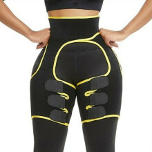 (Yellow,M)Womens Neoprene Thigh Shaper High Waist Leg Slimming Trimmer Wrap Belt Shapewear