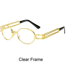 (Clear)Steampunk Themed Sunglasses Retro Metal Frames Outdoor Framed Glasses Fashion