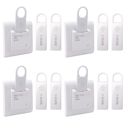 4X High Grade Hotel Magnetic Card   Saving  Insert Key for Power with 12 Card