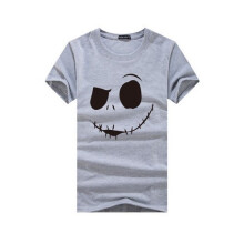 (Gris,Tag XL=US/UK/AU M)The Nightmare Before Christmas Printed T Shirt Suitable For Daily Summer Wear