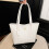 (White) Solid color pebbled tote bag 1