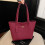 (Wine red) Solid color pebbled tote bag 1