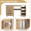 Folding Sewing Table with Storage Shelves, Brown MDF 1