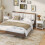 White Bedside Tables Set of 2 with Drawer & Shelf 8