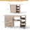Folding Sewing Table with Storage Shelves and Casters 1