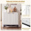 White Fluted Sideboard Buffet Cabinet with Adjustable Shelf 6