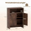 Narrow Brown Shoe Storage Cabinet with Open Shelf 1