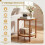 Boho 2-Tier Side Table with Tempered Glass Top, Walnut 2