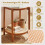 Boho 2-Tier Side Table with Tempered Glass Top, Walnut 4