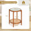 Boho 2-Tier Side Table with Tempered Glass Top, Walnut 5