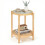 Boho Round Side Table with Tempered Glass Top, Natural 6