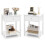 White Bedside Tables Set of 2 with Drawer & Shelf 3