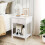 White Bedside Tables Set of 2 with Drawer & Shelf 4