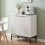 White Fluted Sideboard Buffet Cabinet with Adjustable Shelf 5