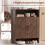 Narrow Brown Shoe Storage Cabinet with Open Shelf 2