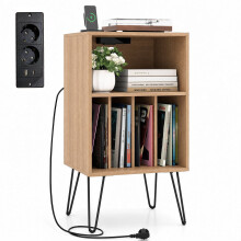 Turntable Stand with Charging Station & Vinyl Storage