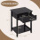 Black Bedside Tables Set of 2 with Drawer and Shelf 1