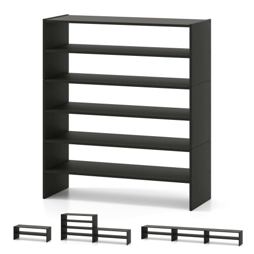 6-Tier Black Shoe Rack with Anti-Tipping Device 2