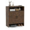Narrow Brown Shoe Storage Cabinet with Open Shelf 3
