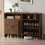Narrow Brown Shoe Storage Cabinet with Open Shelf 5