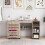 Folding Sewing Table with Storage Shelves and Casters 5