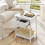 White Bedside Tables Set of 2 with Drawer & Shelf 7