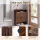 Narrow Brown Shoe Storage Cabinet with Open Shelf 6