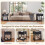 Black Bedside Tables Set of 2 with Drawer and Shelf 7