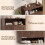 Narrow Brown Shoe Storage Cabinet with Open Shelf 7