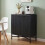 Black Fluted Sideboard Cabinet with Adjustable Shelves 8