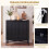 Black Fluted Sideboard Cabinet with Adjustable Shelves 4