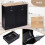 Black Waste Bin Cabinet with Rubberwood Top and Drawers 8