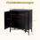 Black Fluted Sideboard Cabinet with Adjustable Shelves 5