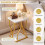 White Faux Marble Bedside Table with Gold Metal Frame 6