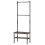 Rustic Brown Hall Tree Bench with Hooks and Shoe Storage 8