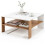 Modern White Square Coffee Table with Storage Shelf 3