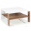 Modern White Square Coffee Table with Storage Shelf 6