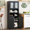Freestanding Linen Bathroom Cabinet, Black, 58.5 Inch 3