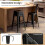 Set of 4 Black Metal Bar Stools with Backrests 8