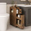 Narrow Brown Bathroom Cabinet with Drawer and Tissue Box 8