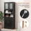 Freestanding Linen Bathroom Cabinet, Black, 58.5 Inch 6