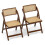 Boho Rattan Folding Chairs, Bamboo Frame, Set of 2 2