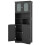 Freestanding Linen Bathroom Cabinet, Black, 58.5 Inch 4
