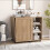 Folding Sewing Table with Storage Shelves, Brown MDF 5